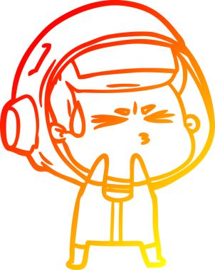 Bir çizgi film karakteri, bir insan tarafından çizilmiş astronot çizimi.