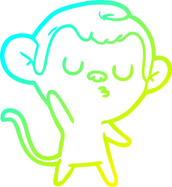 Bir insan tarafından çizilmiş bir çizgi maymun çizimi.