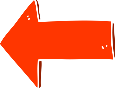 bir insan tarafından çizilmiş düz renk çizgi film oku