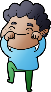 Bir insan tarafından çizilmiş çizgi film dostu bir adam.