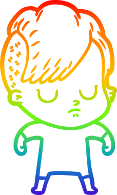 gökkuşağı gradyan çizimi bir insan tarafından çizilmiş bir karikatür kadın