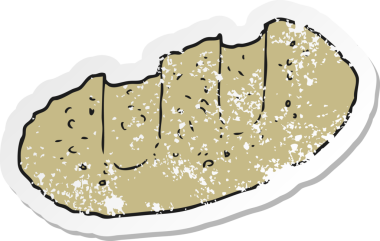 Bir insan tarafından çizilmiş karikatür ekmeğinin geriletilmiş yapıştırması.