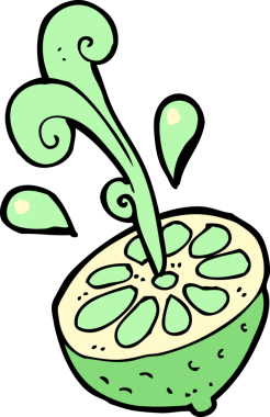 Bir insan tarafından çizilmiş taze limon.