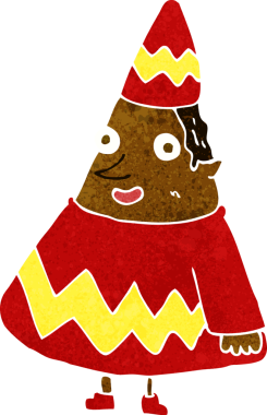 Bir insan tarafından çizilmiş çizgi film elfi.