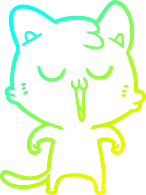 Bir insan tarafından çizilmiş çizgi film kedisinin soğuk çizgi çizimi.