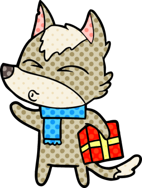 Bir insan tarafından çizilmiş Noel Kurdu ıslığı.