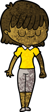 Bir insan tarafından çizilmiş karikatür kadın.