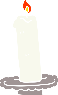 Bir insan tarafından çizilmiş karalama yanan mum.