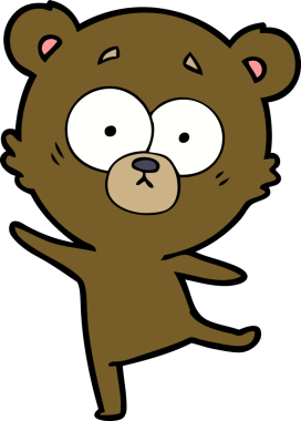 Bir insan tarafından çizilmiş endişeli ayı karikatürü.