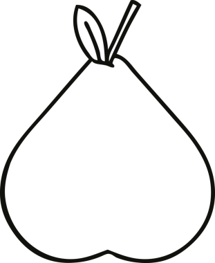 Bir insan tarafından çizilmiş bir armut çizimi.