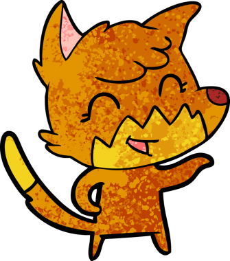 Bir insan tarafından çizilmiş tilki çizgi film karakteri