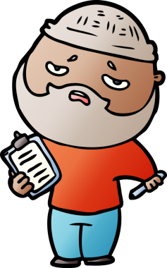 Bir insan tarafından çizilmiş sakallı endişeli bir adam.