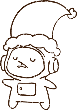 Bir insan tarafından çizilmiş Noel Astronotu Kömür Çizimi