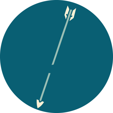 Bir insan tarafından çizilmiş bir okun ikonik dövme şekli