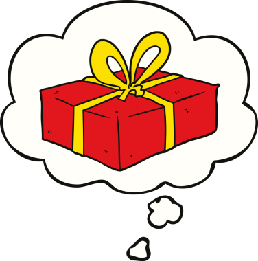 Bir insan tarafından çizilmiş düşünce balonuyla paketlenmiş bir karikatür.