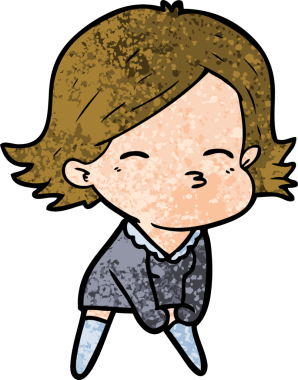 Bir insan tarafından çizilmiş karikatür kadın.