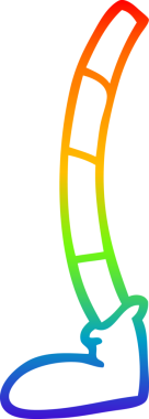 gökkuşağı gradyan çizgi çizimi bir insan tarafından çizilmiş retro bacak