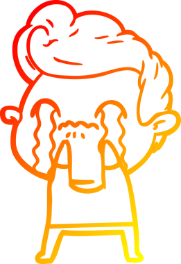 Bir insan tarafından çizilmiş ağlayan bir çizgi film karakteri çizimi.