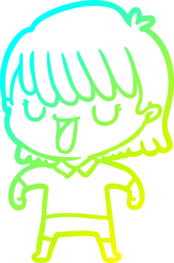 Bir insan tarafından çizilmiş bir karikatür kadın çizimi.