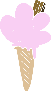 Bir insan tarafından çizilmiş karalama dondurma külahı.