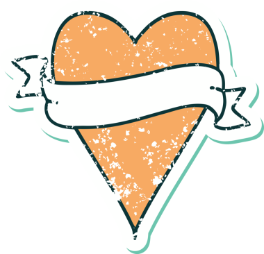 Bir insan tarafından çizilmiş kalp ve bayrağın sembolik depresif dövme şekli