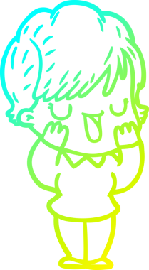 Bir insan tarafından çizilmiş bir karikatür kadın çizimi.