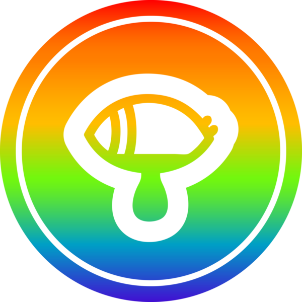 Gökkuşağı gradyan bir insan tarafından çizilmiş mistik göz ağlayan kan dairesel ikonu