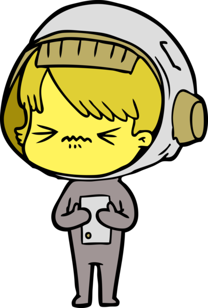 Bir insan tarafından çizilmiş kızgın uzay kızı.