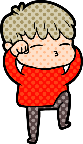 Bir insan tarafından çizilmiş meraklı bir çocuk.