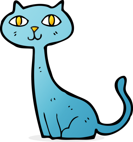 Bir insan tarafından çizilmiş çizgi film kedisi.