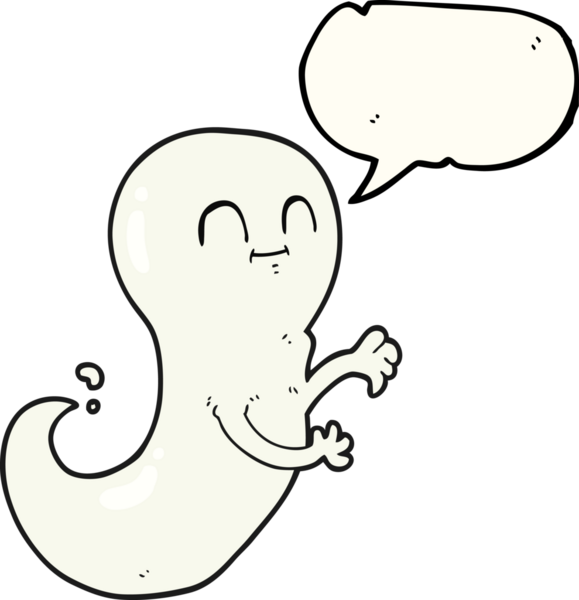 Bir insan tarafından çizilmiş serbest konuşma balonu çizgi film hayaleti.