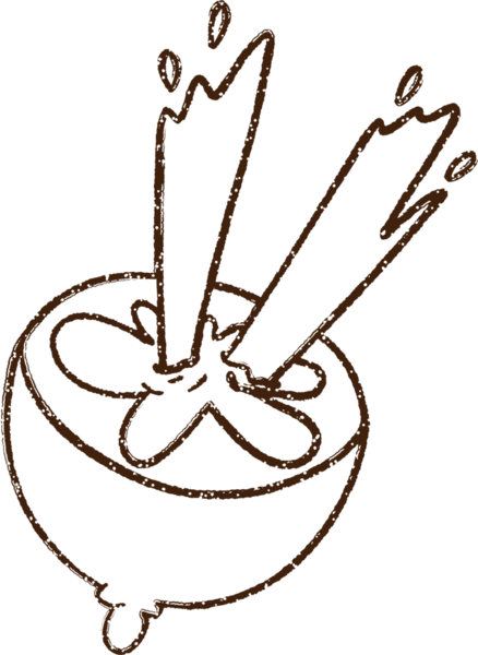 Fışkırtan kireç kömürü bir insan tarafından çizilmiş.