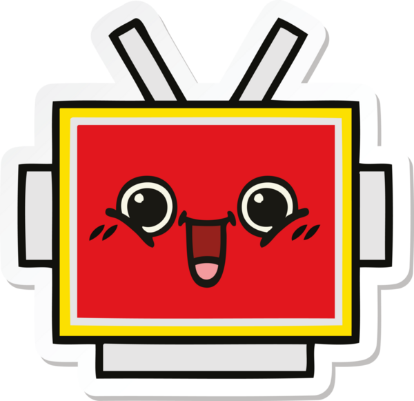 Bir insan tarafından çizilmiş şirin bir robot kafasının çıkartması.