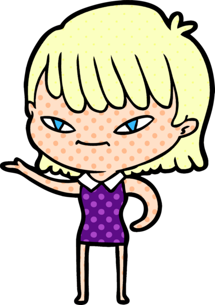 Bir insan tarafından çizilmiş karikatür kadın.