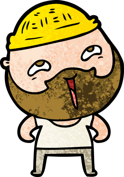 Bir insan tarafından çizilmiş mutlu sakallı bir adam.