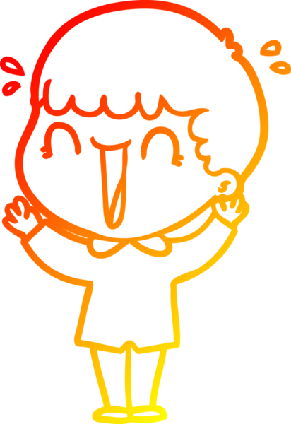 Bir insan tarafından çizilmiş gülen bir çizgi film karakterinin sıcak çizgi çizimi.