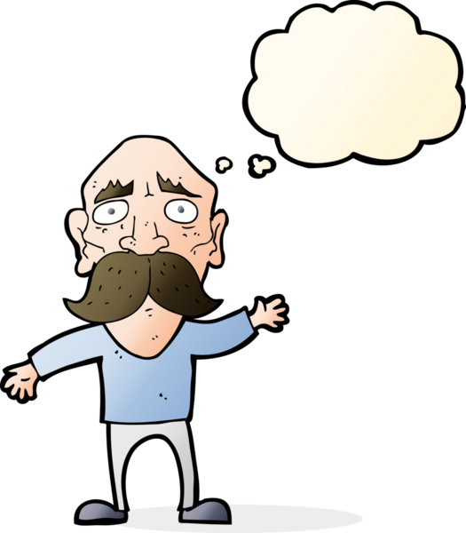 Bir insan tarafından çizilmiş, düşünceli, yaşlı bir adam.