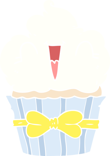 Bir insan tarafından çizilmiş mutlu düz renkli çizgi film keki.