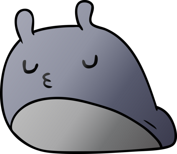 gradyan çizgi film çizimi kawaii şişman sümüklü böcek bir insan tarafından çizilmiş.