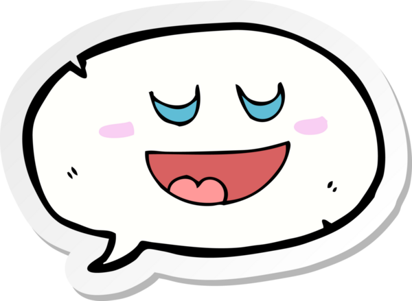 Bir insan tarafından çizilmiş şirin bir konuşma balonunun çıkartması.