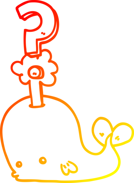 Bir insanın çizdiği karikatür meraklısı balinanın sıcak çizgi çizimi