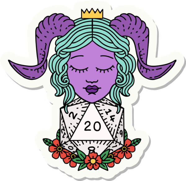 Bir insan tarafından çizilmiş doğal 20 d20 zarlı bir yapıştırma.