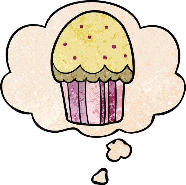 Bir insan tarafından çizilmiş grunge desenli düşünce baloncuklu çizgi film keki.