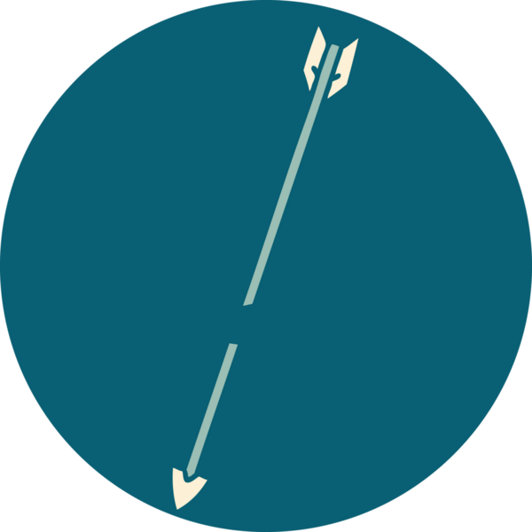 Bir insan tarafından çizilmiş bir okun ikonik dövme şekli