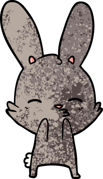 Bir insan tarafından çizilmiş meraklı tavşan çizgi filmi.