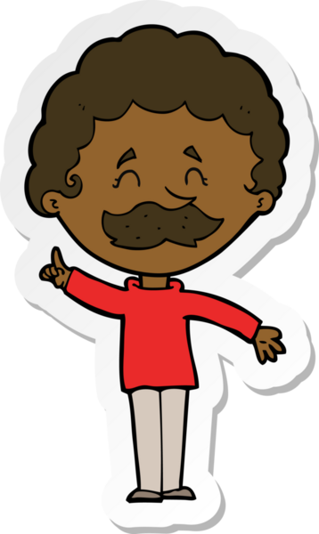 Bir insan tarafından çizilmiş fikri olan bir karikatürcünün çıkartması.