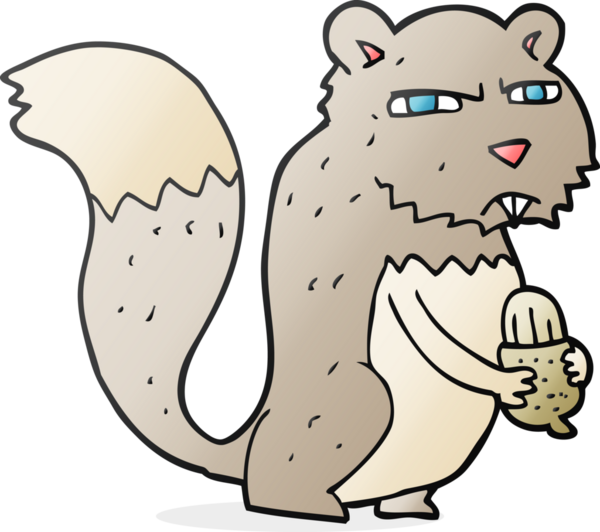 Bir insan tarafından çizilmiş fındıklı kızgın sincap çizimi.