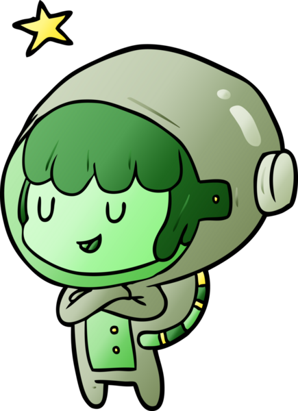 Bir insan tarafından çizilmiş uzay giysisi içindeki kadın astronot.