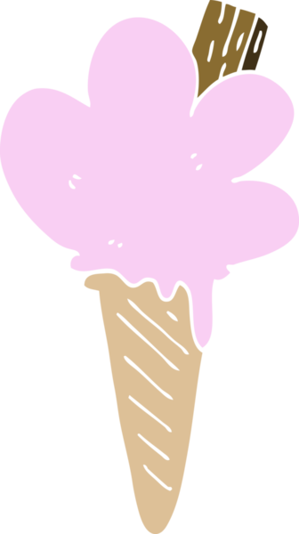 Bir insan tarafından çizilmiş karalama dondurma külahı.