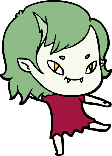 Bir insan tarafından çizilmiş çizgi film dostu vampir kız.